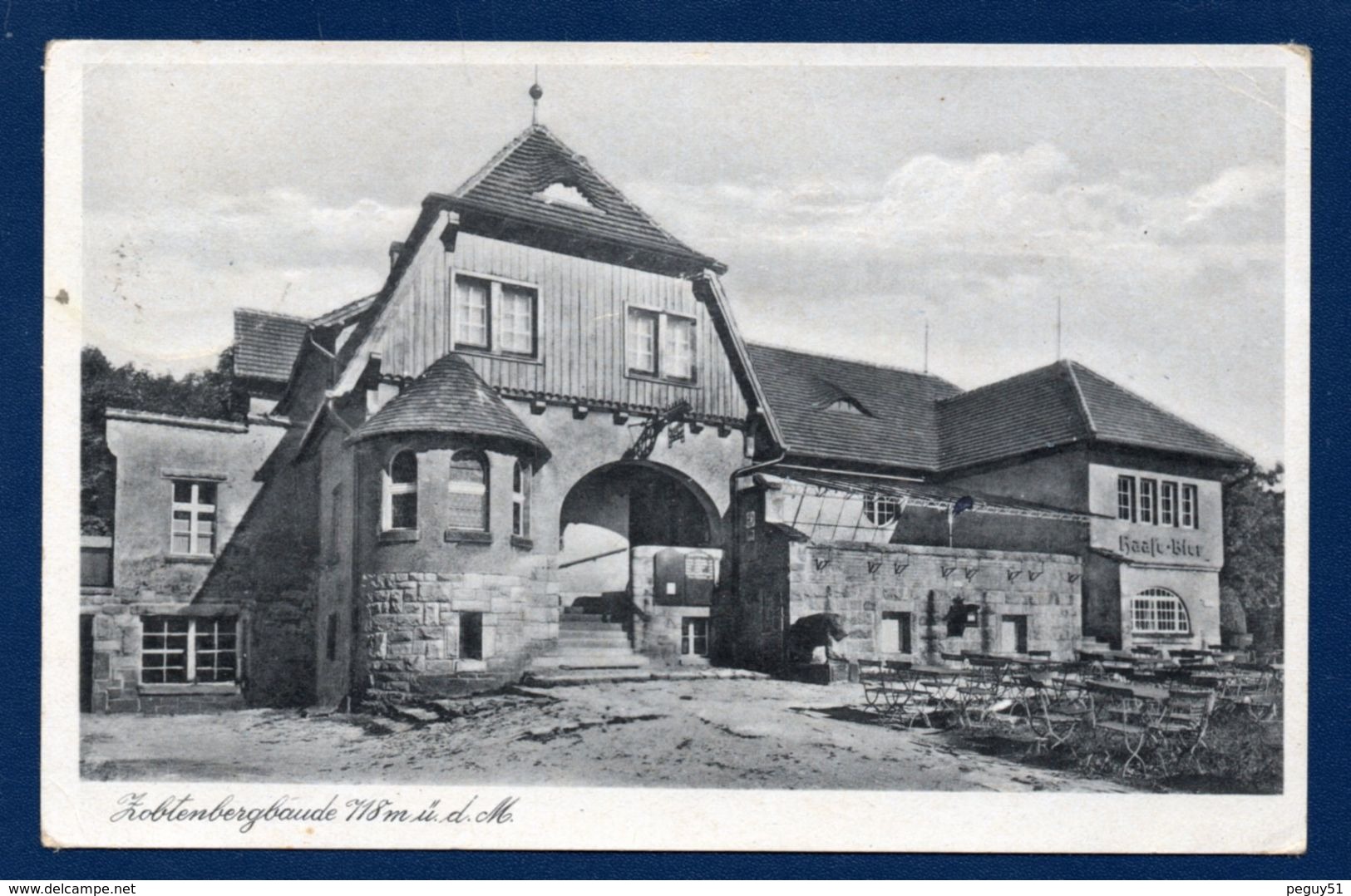 Pologne. Zobtenberg ( Sleza). Neue Baude. Refuge Au Sommet. Propr. Ad. Kaiser.  Avril  1943 - Pologne