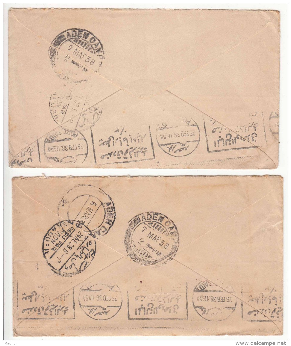 Combination Empire First  Flight Cover &amp; Last Ocean Sea Mail, FFC South Africa To Aden Camp, Redirect British India  - Luchtpost