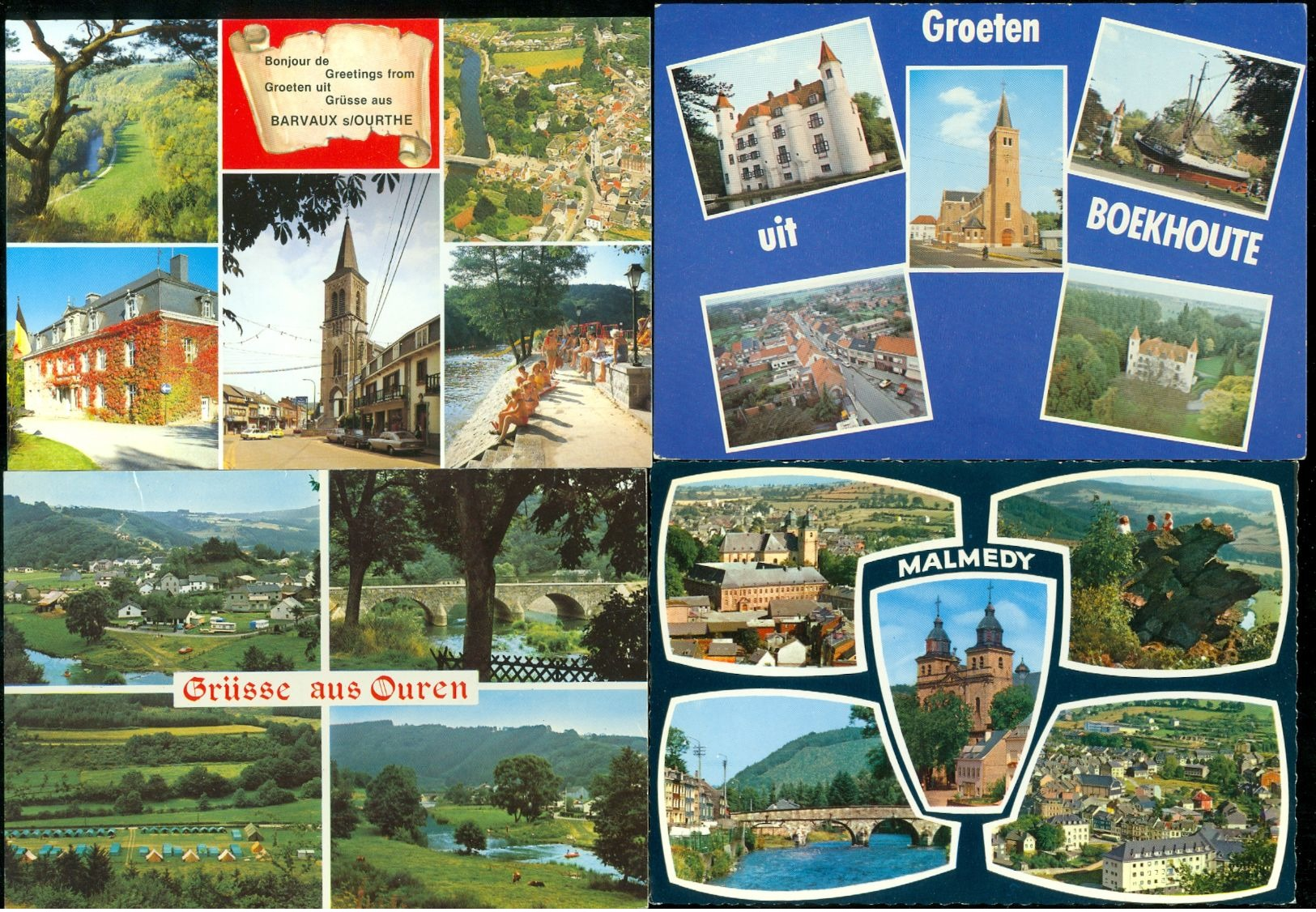 Beau lot de 60 cartes postales S.- M. grand format couleurs de Belgique  Mooi lot 60 postkaarten van België gr. form.