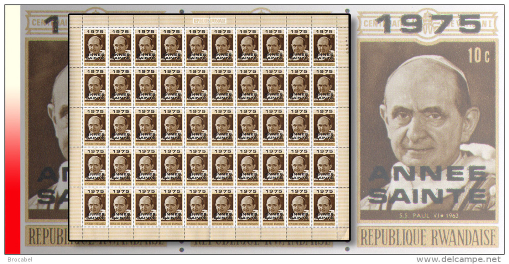 Rwanda 0641**  10c Année Sainte St. Paul VI  -  Feuille /sheet Of 50 MNH - Neufs