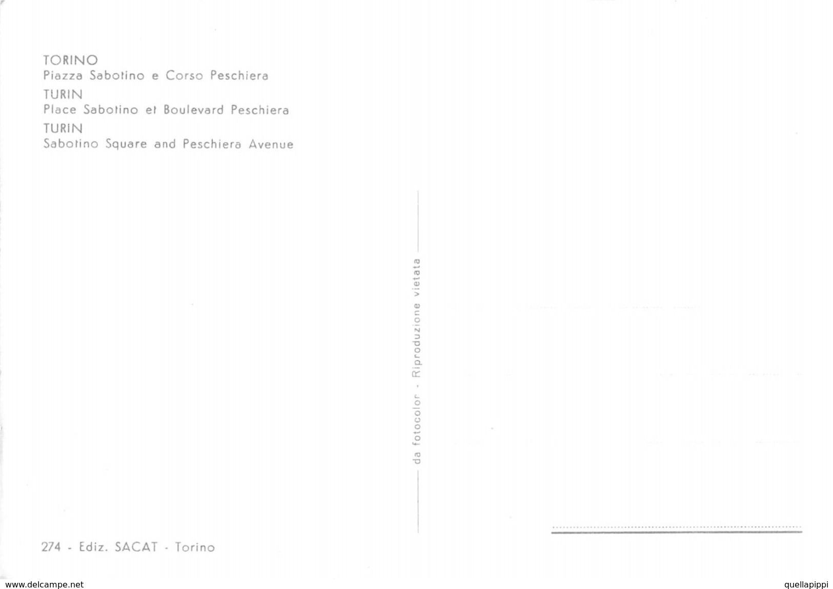 D7019 "TORINO - P.ZZA SABOTINO - C.SO PESCHIERA" ANIMATA, AUTO '70, UPIM, S.A.C.A.T 274  CART NON SPED - Places & Squares