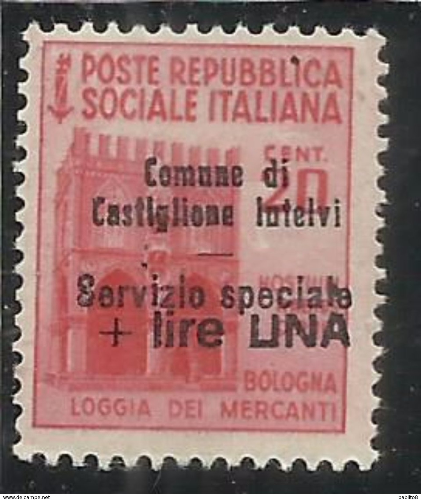 EMISSIONI LOCALI CASTIGLIONE D'INTELVI 1945 MONUMENTI LIRE 1 SU 20 CENT. MNH - Emissions Locales/autonomes