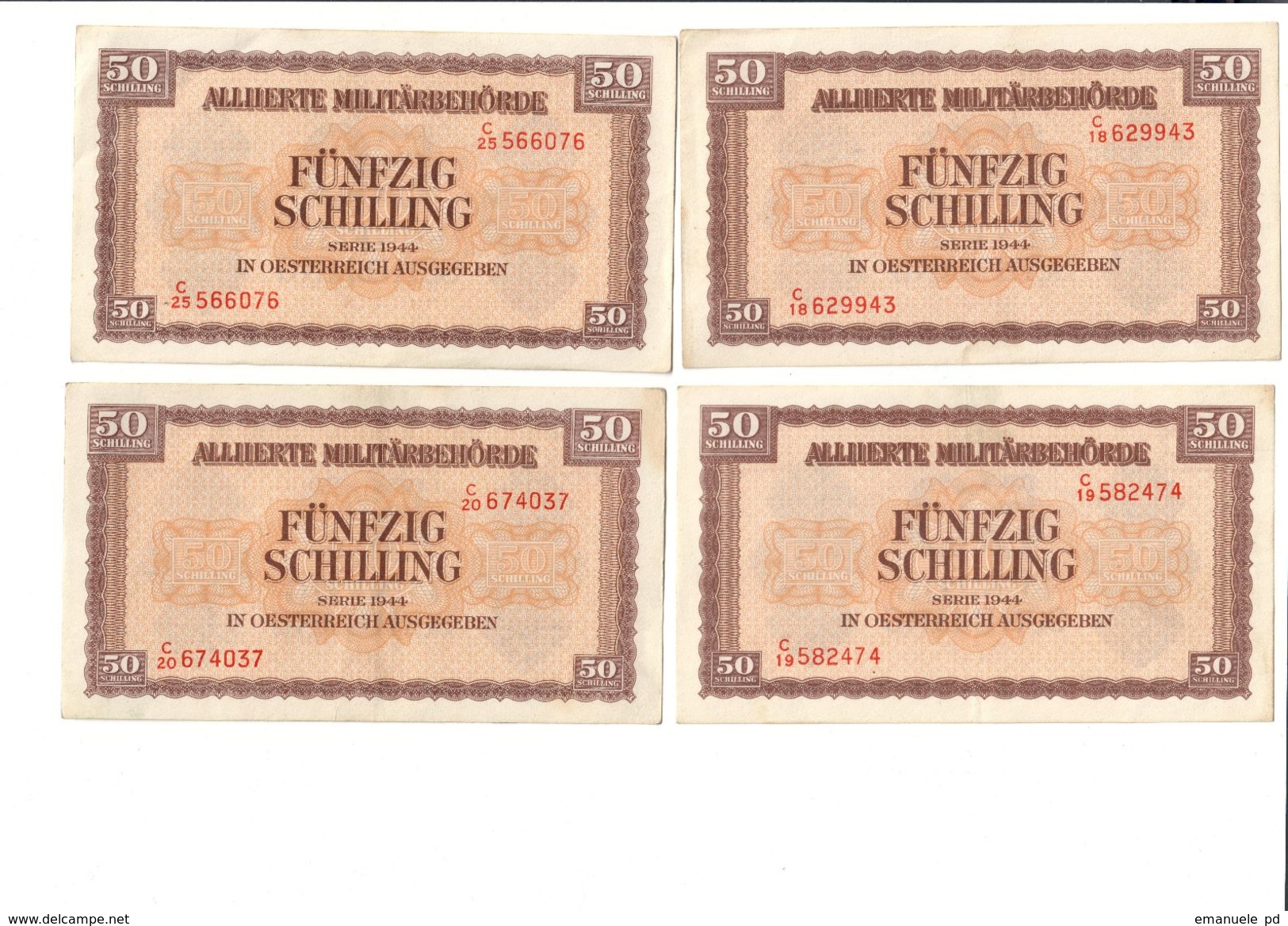 Austria 50 Shilling 1944 XF - Price For 1 Banknote - Austria