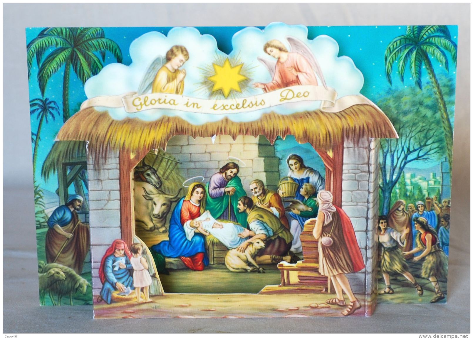 319 - PRESEPIO A TEATRINO FORMATO CARTOLINA Cm. 15 X 10 - Christmas Cribs