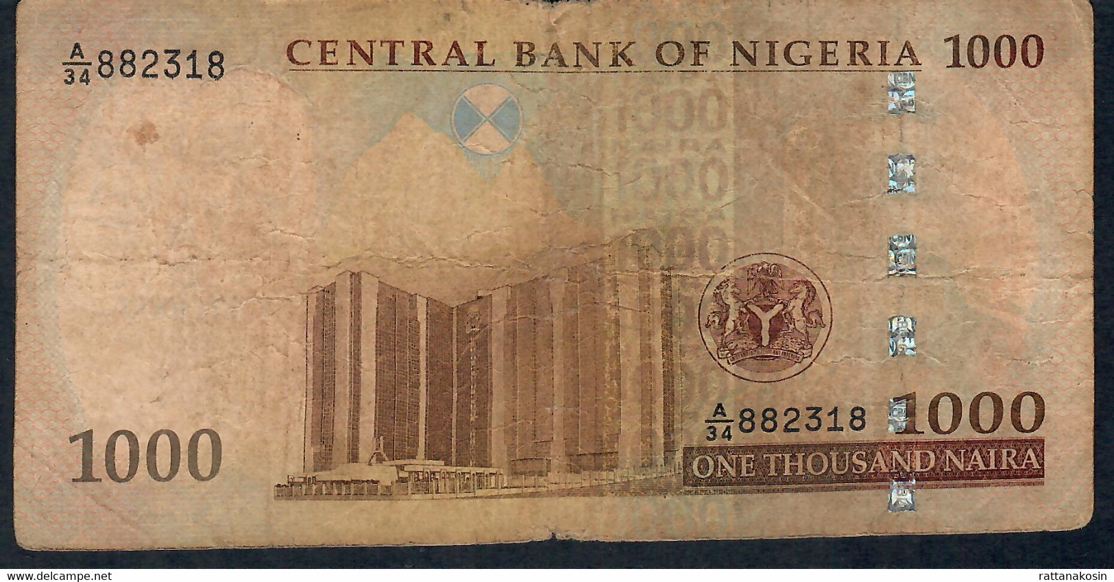 NIGERIA P36a 1000 NAIRA 2005 FIRST DATE FINE Writings - Nigeria