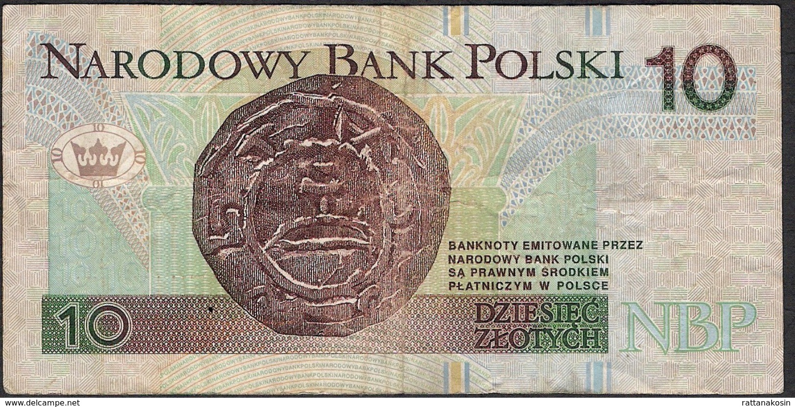 POLAND P173 10 ZLOTYCH 1994   VF Folds - Poland