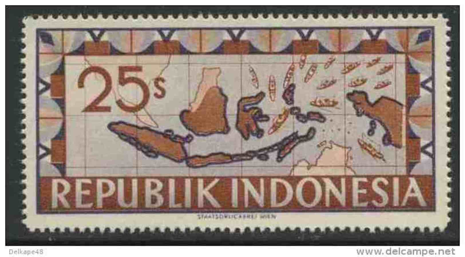 Indonesia Indonesie 1949 Mi 93 ** "REPUBLIK" - Archipelago - Failure Of The Dutch Blockade / Archipel - Blockade - Indonesia