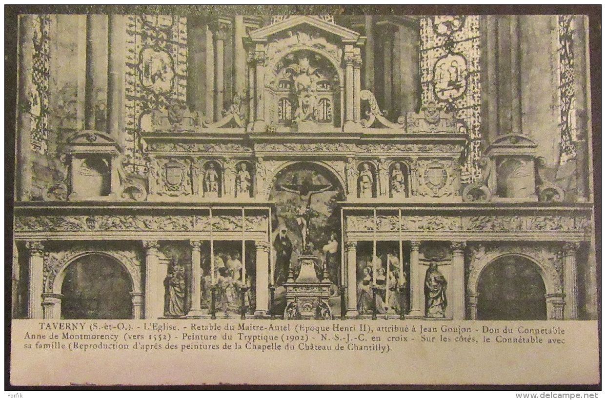 Taverny - L'Eglise - Retable Du Maître-Autel - Timbre YT N°137 - Cachet 1908 - Taverny