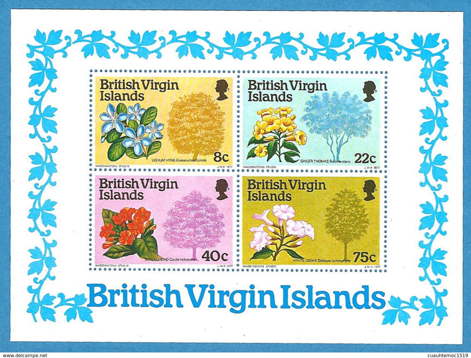 British Virgin Islands 1978: Block  Nr. 8 (340-43)** - Baumblüten #B29 - British Virgin Islands