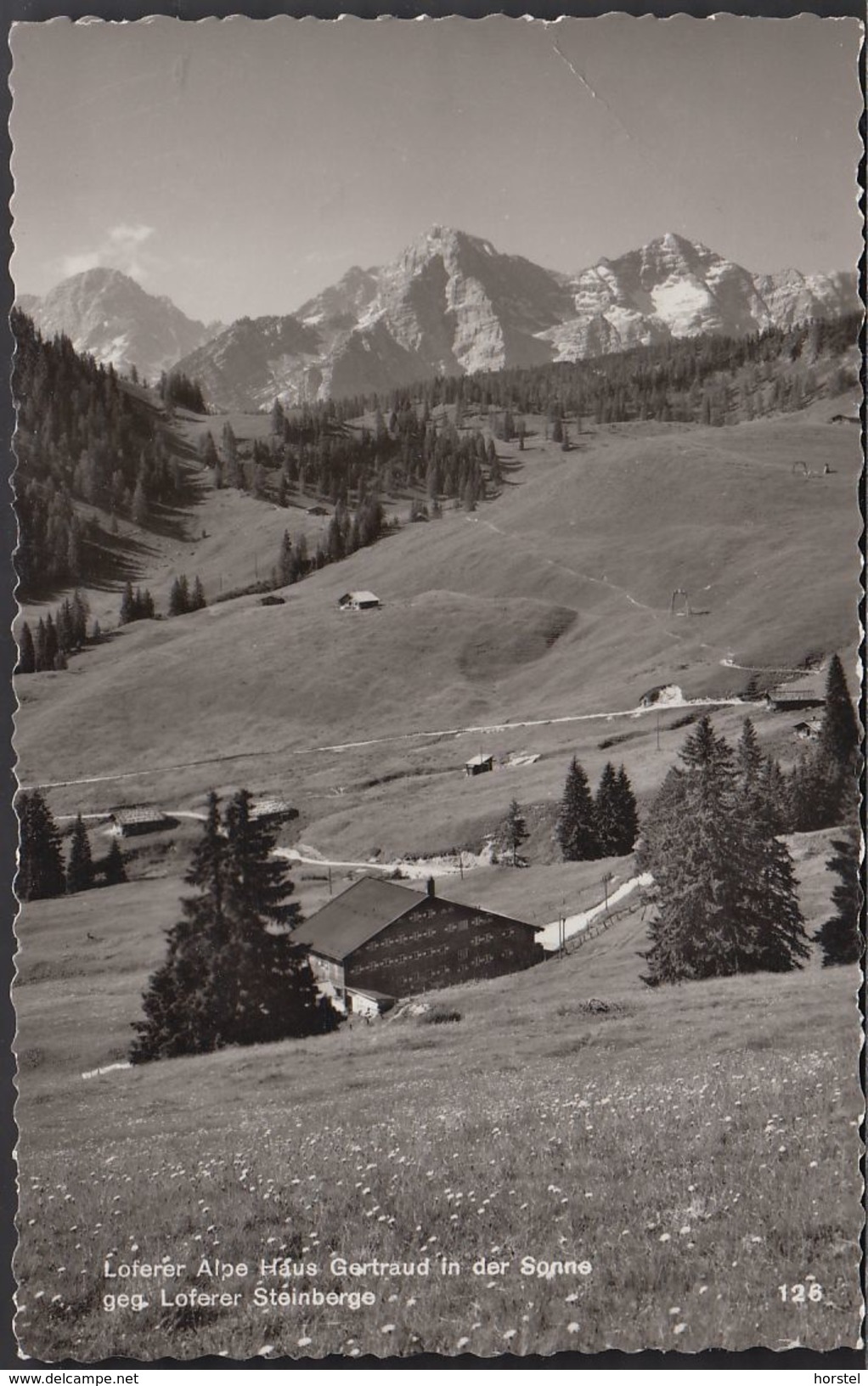 Austria - 5090 Loferer Alpe Haus Gertraud Mit Der Sonne Gegen Steinberge (60er Jahre) - Nice Stamp - Lofer