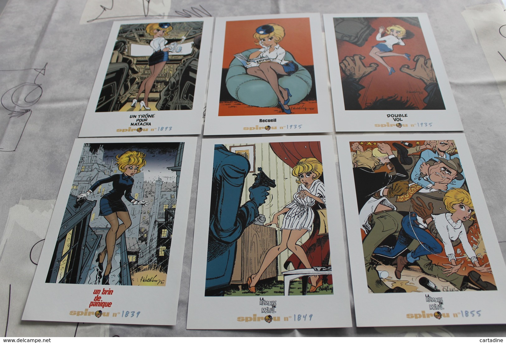 NATACHA - BD - Walthéry - Les plus Belles couvertures du Journal SPIROU! 6 affiches 24.1cm x 16.6cm