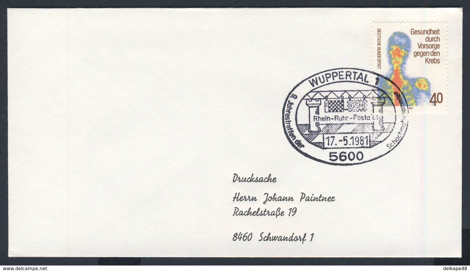 Deutschland Germany 1981 Cover / Brief / Lettre - 9. Jahrestreffen Schachmotivsammler Rhein-Ruhr-Posta / Chess Thematic - Schaken