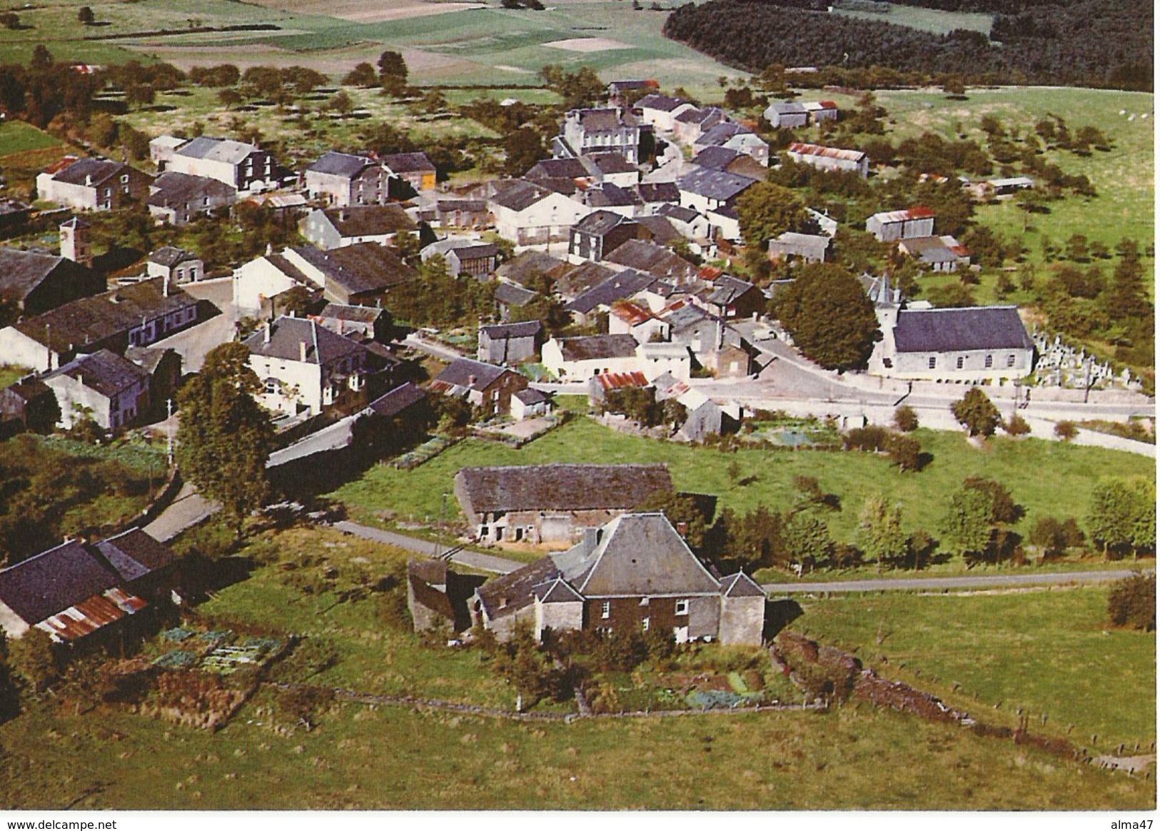 Gros-Fays - Panrama Très étendu Vue église, Château... !!! COPIE D'une Carte Postale - Bievre