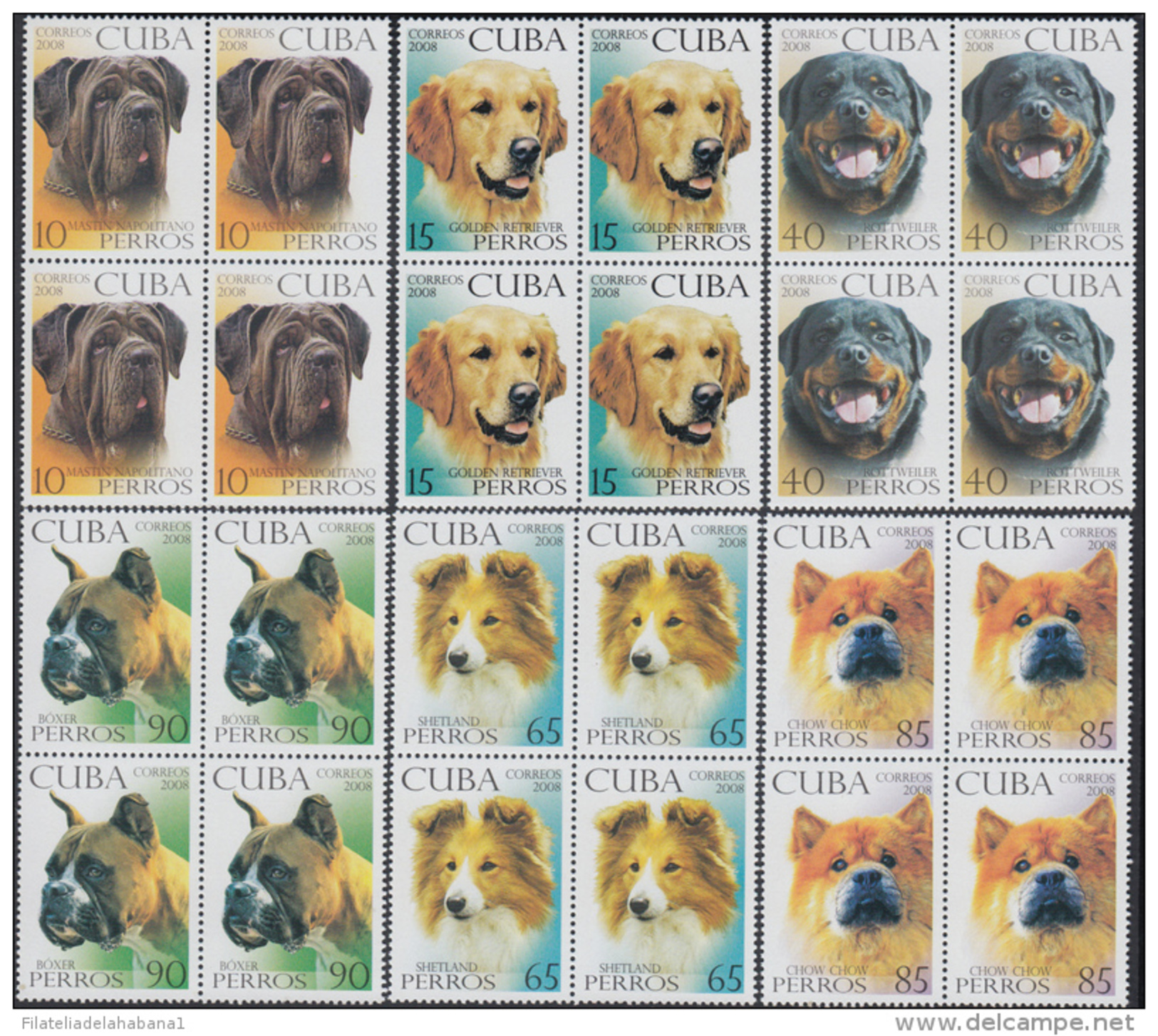2008.8 CUBA BLOCK 4 2008 DOG, BOXER, MASTIN, CHOW CHOW, PERROS. - Unused Stamps