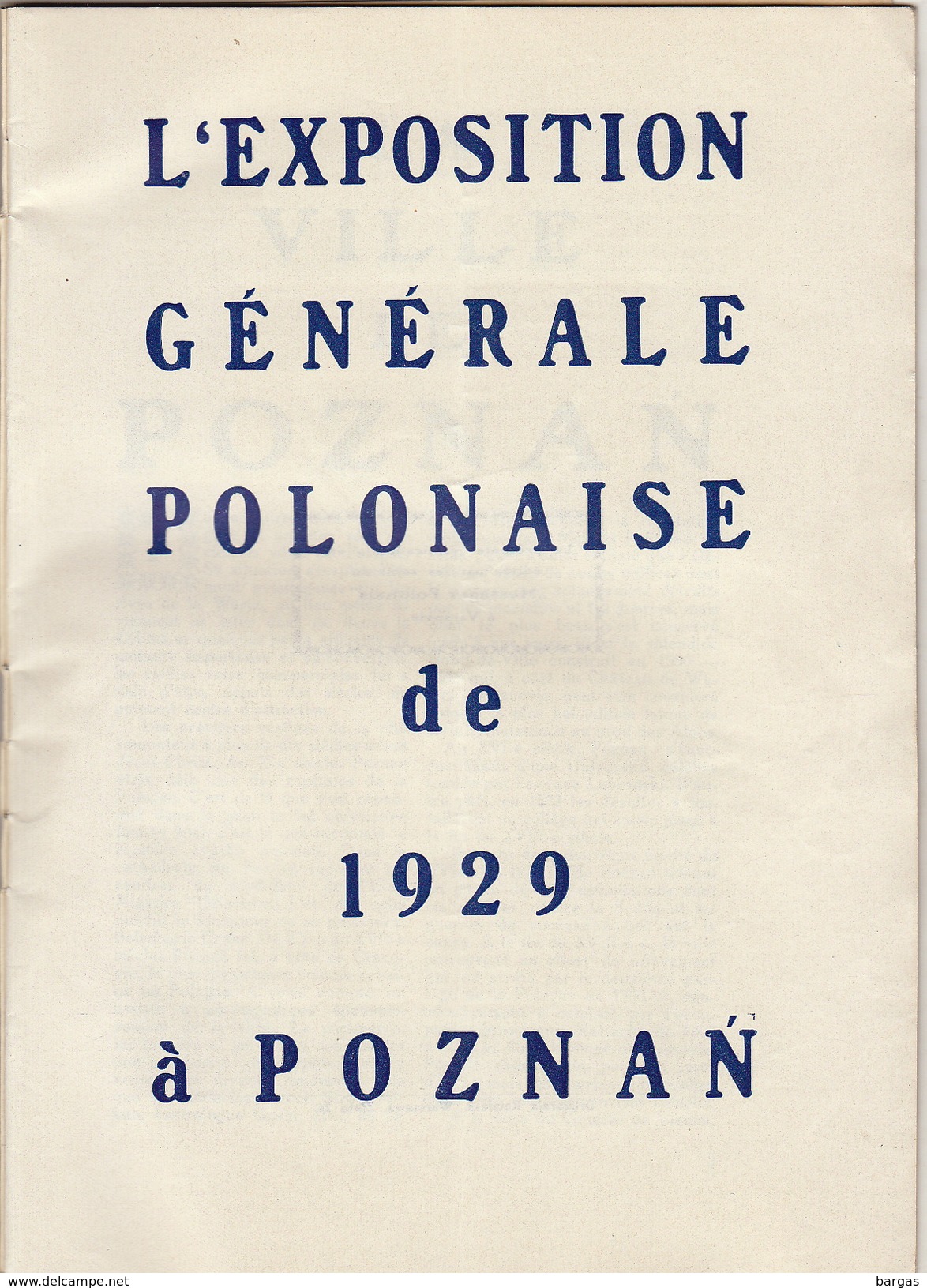 Pologne Poland Polska Foire Internationale De Poznan Mai 1929 - Dépliants Turistici