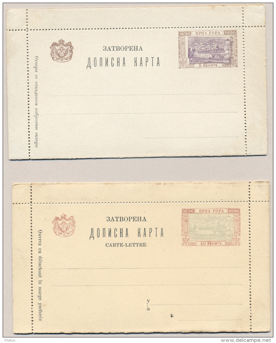 Montenegro - 1897 - Set Of 2 Lettercards - Not Used - Montenegro