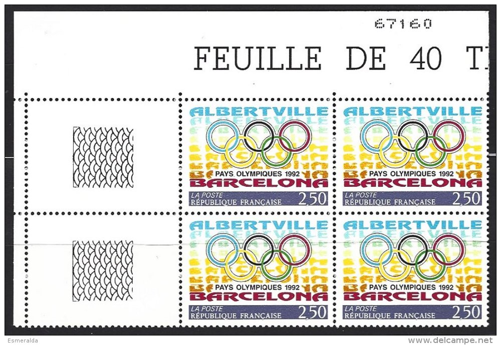 Yv 2760 Bloc De 4 ** Pays Olympiques 1992 - Unused Stamps