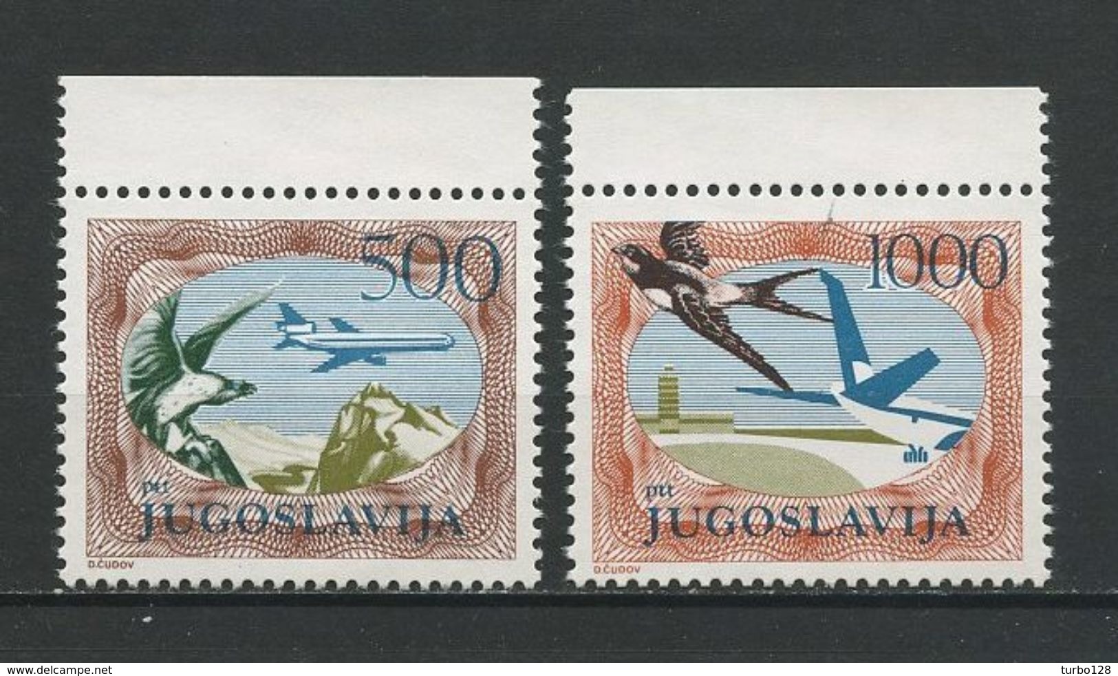 YOUGOSLAVIE 1985  PA N° 59/60 ** Neufs MNH Superbes Cote 16 &euro; Faune Oiseaux Aigle Hirondelle Birds Avions Animaux - Luftpost