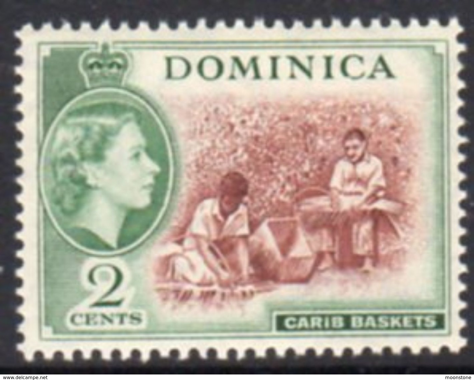 Dominica 1954-62 QEII 2c Carib Baskets Definitive, MNH, SG 142 - Dominica (...-1978)