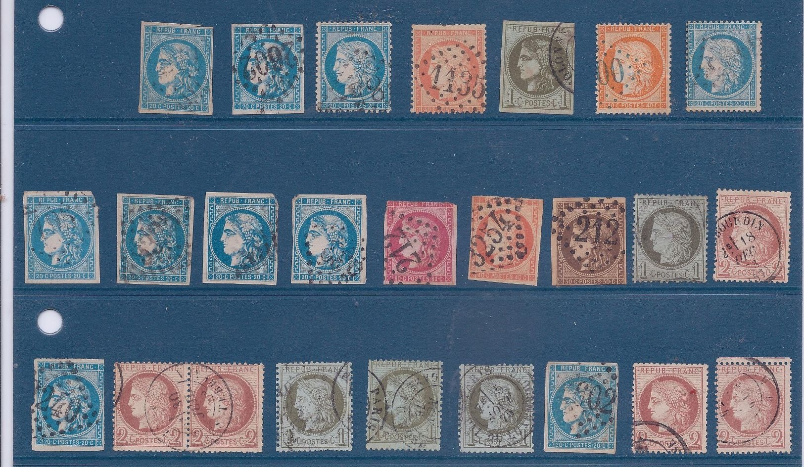 LOT : 25 TIMBRES FRANCE OBLITÉRÉS - 1849-1850 Cérès