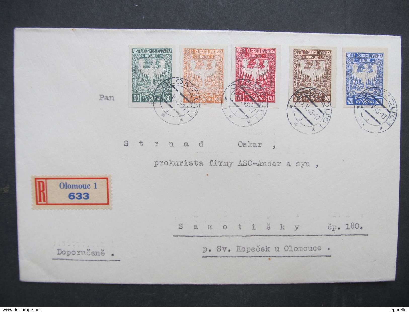 BRIEF Olomouc Privatbriefmarken Revolution 1945 !!! //  D*28276 - Lettres & Documents