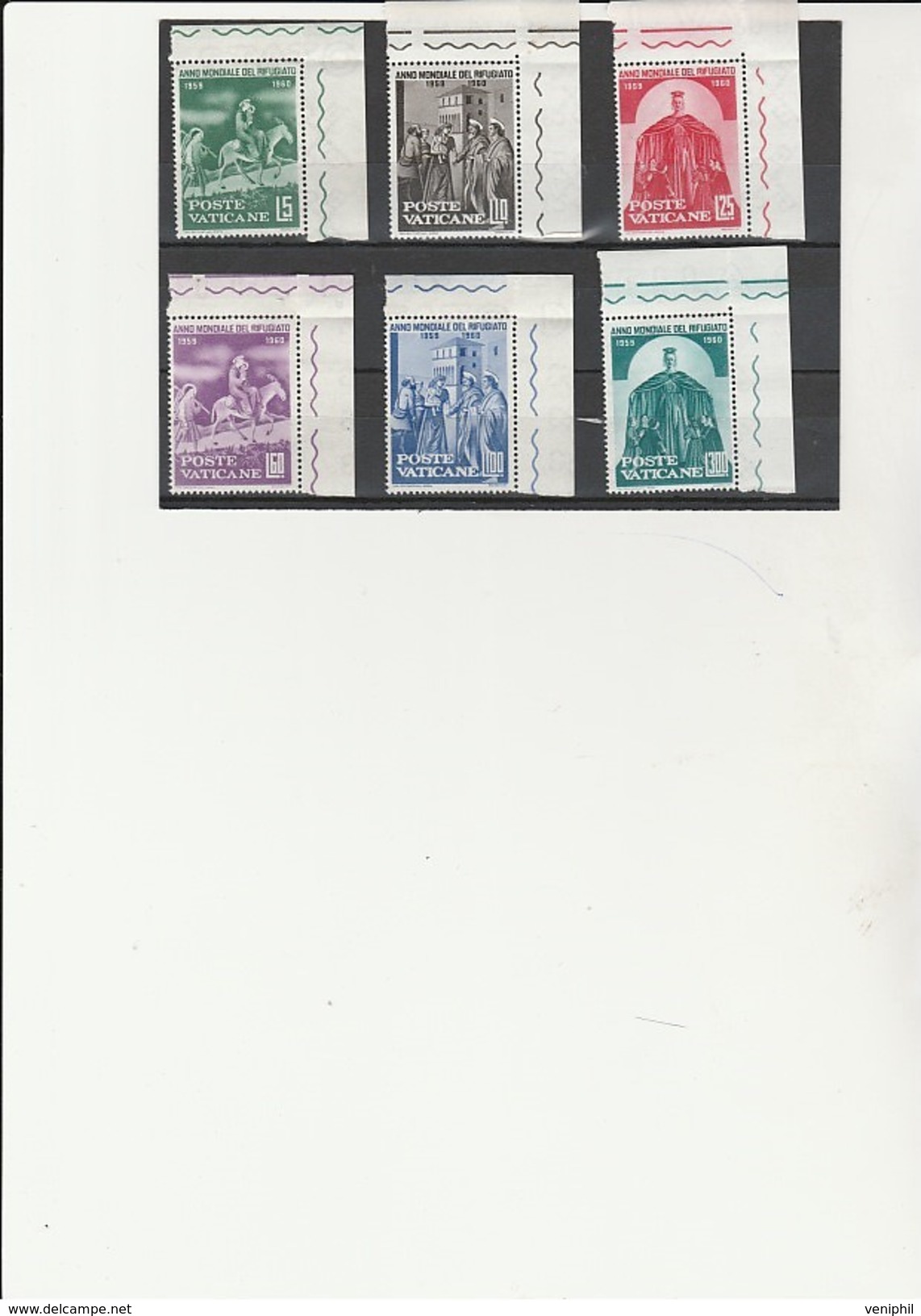 VATICAN - ANNEE MONDIALE DU REFUGIE - N° 293 A 298 NEUF XX BORD DE FEUILLE - ANNEE 1960 - Nuevos