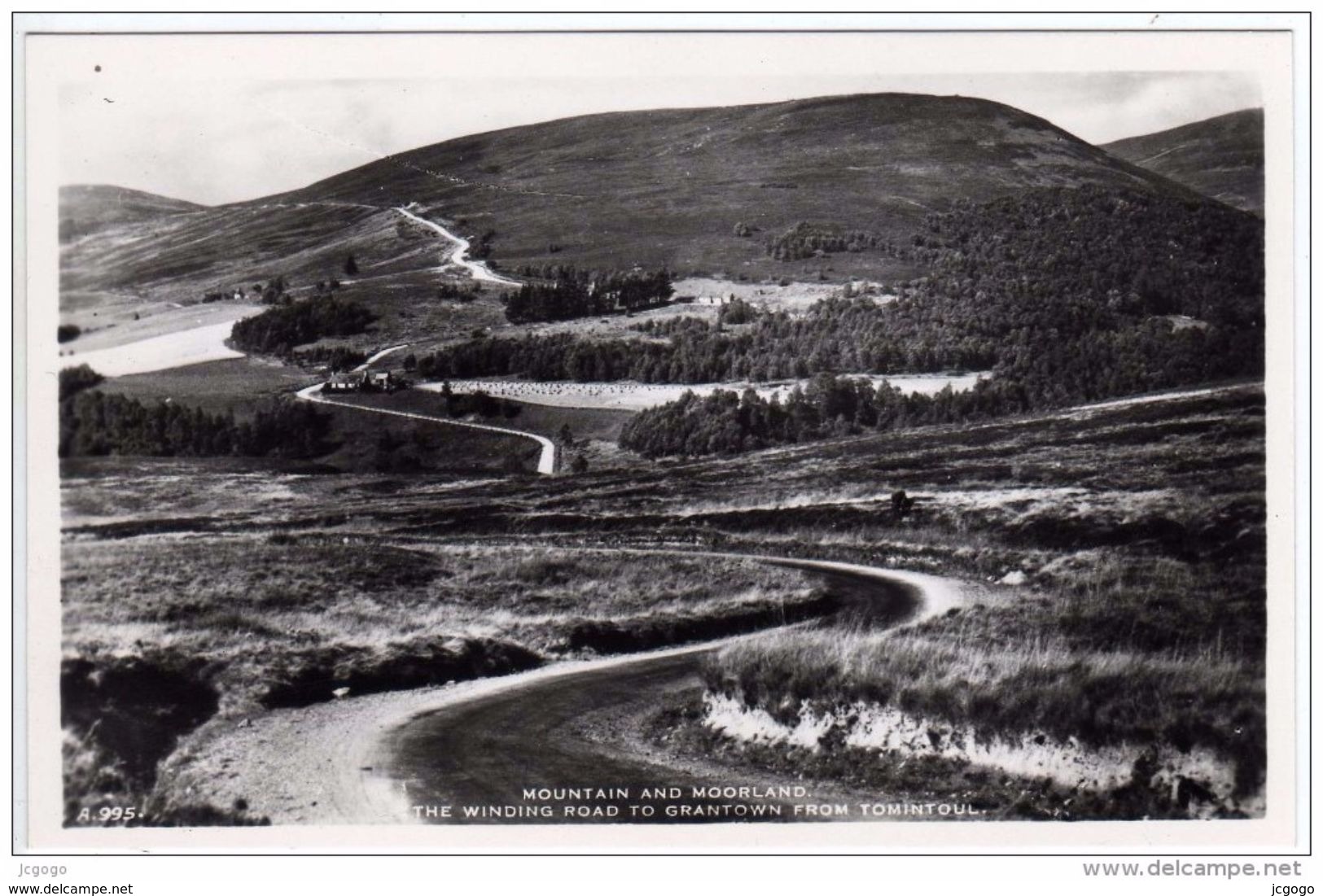 ROYAUME-UNI  Scotland -  The Winding Road To Grantown From Tomintoul  Real Photo 2  Scans  TBE - Moray
