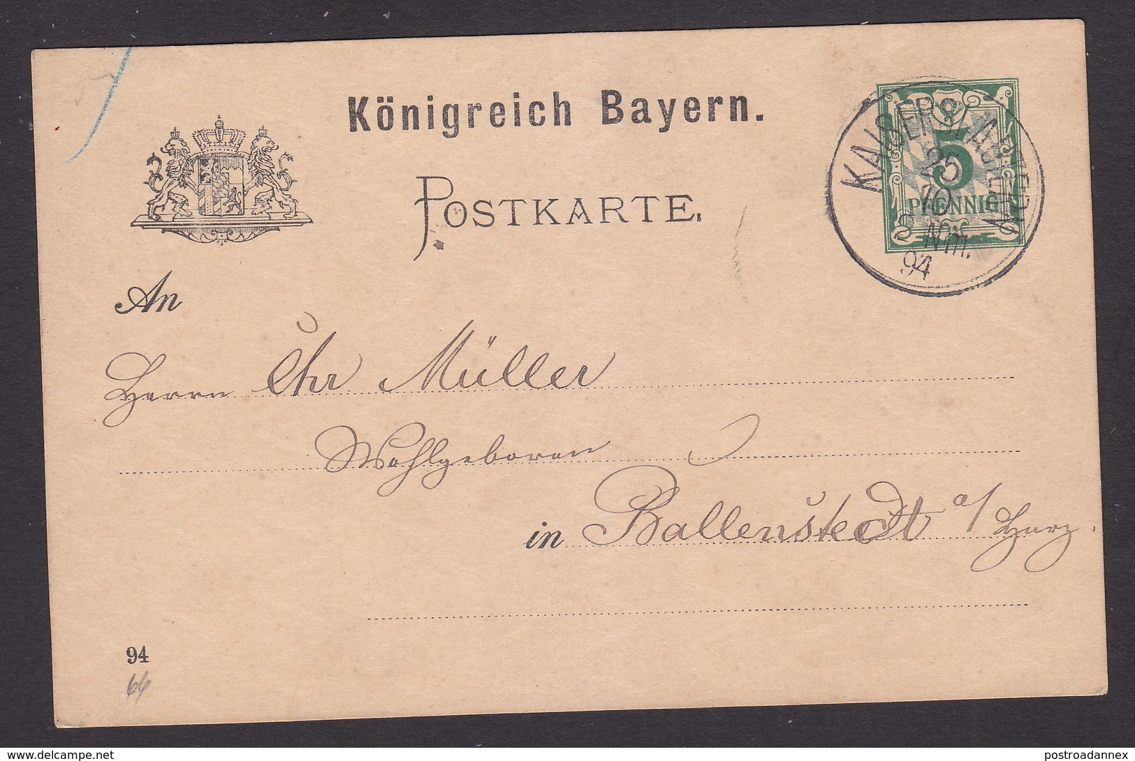 Germany, Postcard, Used, Sent 1894 - Other & Unclassified