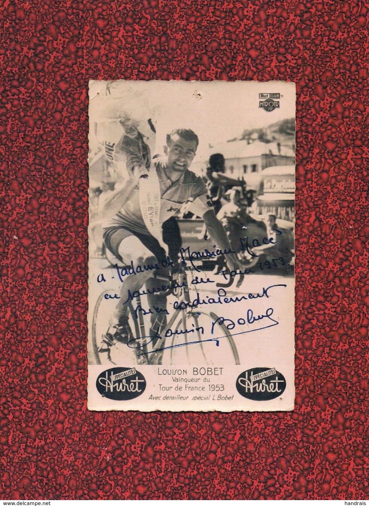 LOUISON BOBET  DEDICACE 1953  VAINQUEUR DU TOUR - Cyclisme