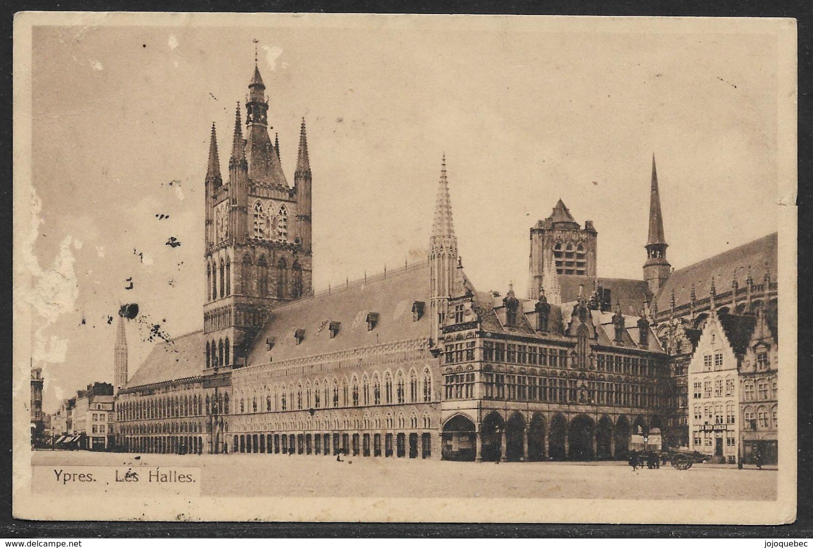 Carte Postale Anciennes De La Belgique, Avec Joli Oblitératio, VINTAGE POSTARD OF BELGIUM, YPRES. LES HALLES - Beernem