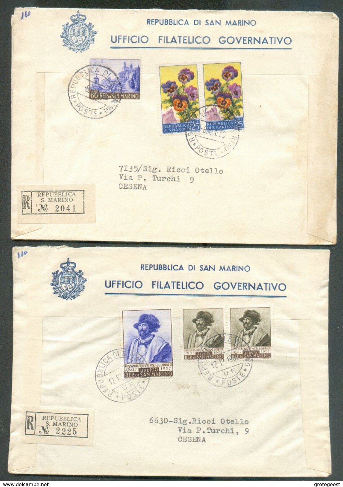 6 Lettres Recommandées + 1Carte  Vers Cesena (Italie) - 12277 - Briefe U. Dokumente