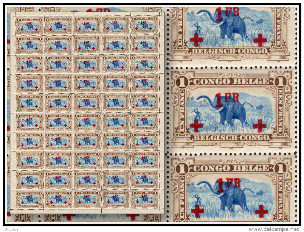 Congo 0078** Feuille /sheet  De 50 - MNH- Cote 500 Euro - Volledige Vellen