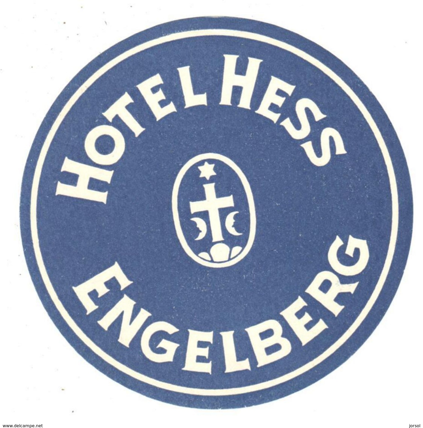 ,ETIQUETA DE HOTEL  - HOTEL HESS  - ENGELBERG  -SUIZA - Etiquetas De Hotel