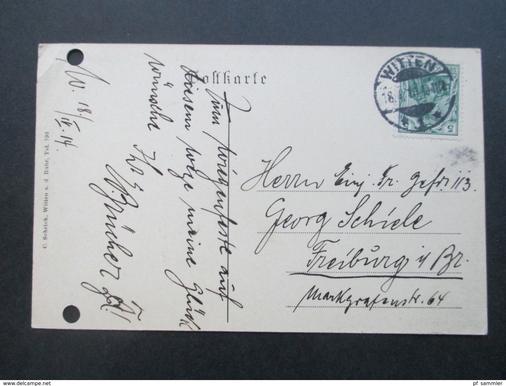 AK 1914 Schenkwirtschaft V. M. Gerhards. Gruss Aus Witten An Der Ruhr. Briefkasten/Friseur. C. Schrick, Witten A.d. Ruhr - Hotel's & Restaurants