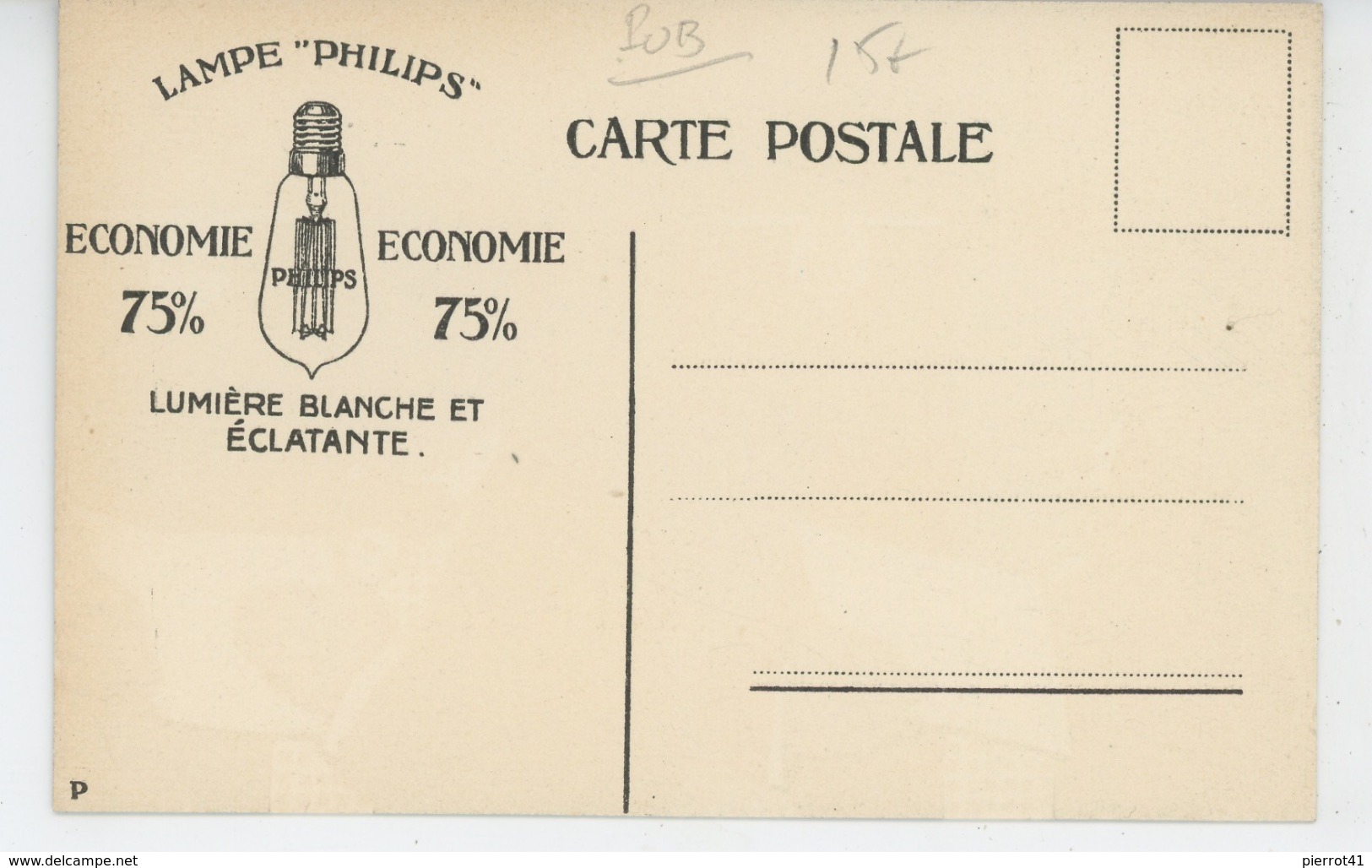PUBLICITE - ELECTRICITE - Jolie Carte PUB Pour Les LAMPES PHILIPS - Publicité