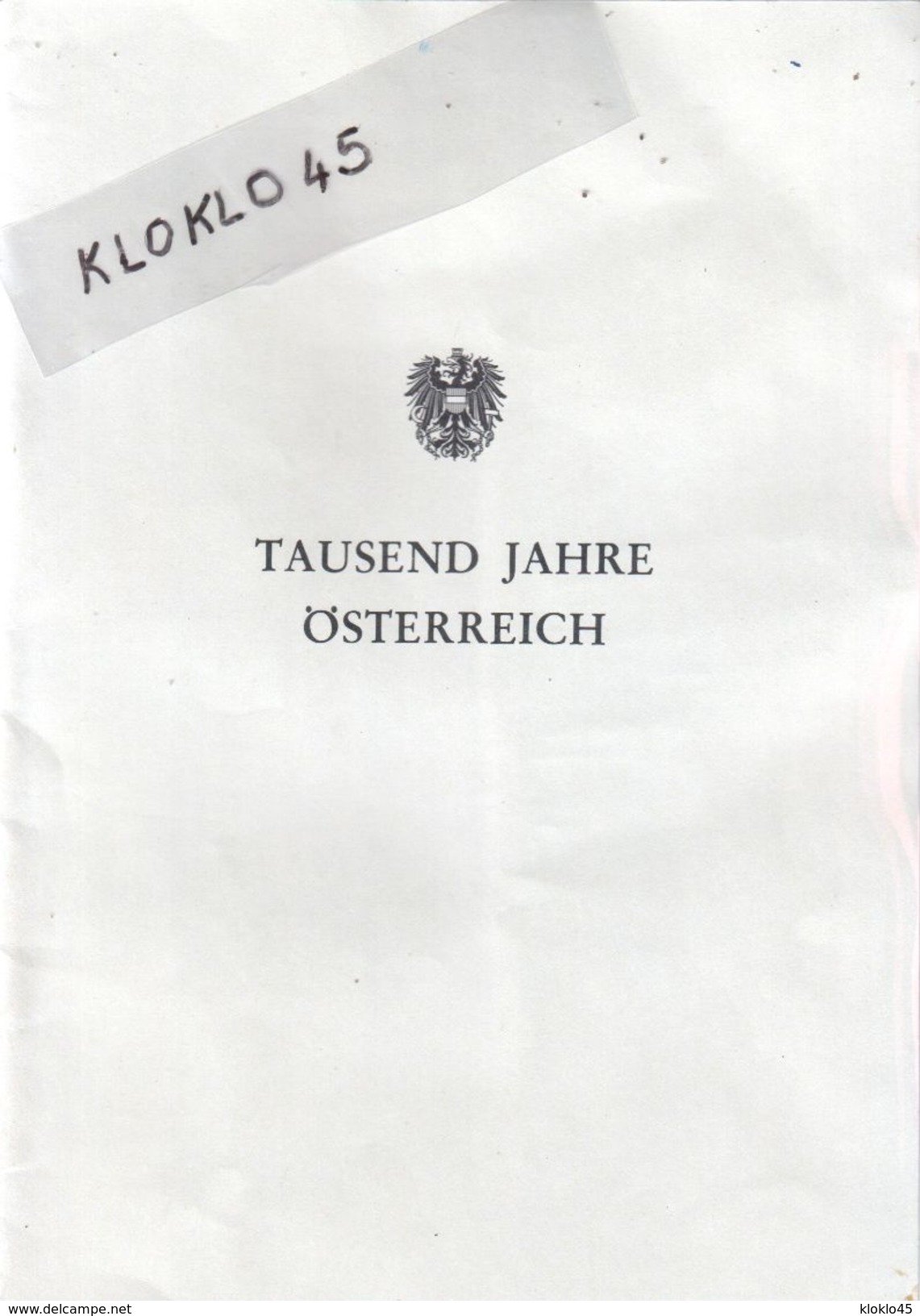 Revue Livre TAUSEND JAHRE ÖSTERREICH - GEDENKLOCK - DE 976 A 1976 - Mille Ans D'histoire De Commémorations De L'Autriche - 2. Middeleeuwen