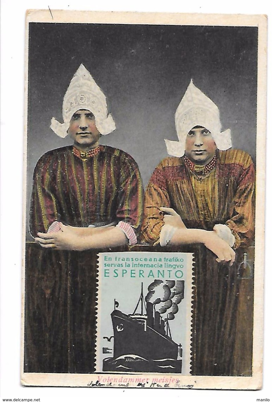 ESPERANTO - Vlendammer Meisjes 2 Femmes Costumes Traditionnels - Timbre Esperanto 1934 - Esperanto