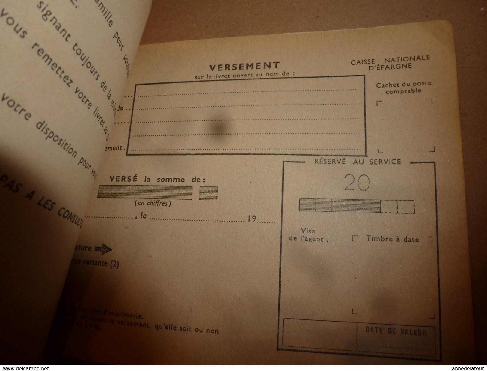 1960-1970  CAISSE NATIONALE D'EPARGNE ,  Formules de Versement et de Remboursement ,  POSTE et TELECOMMUNICATIONS