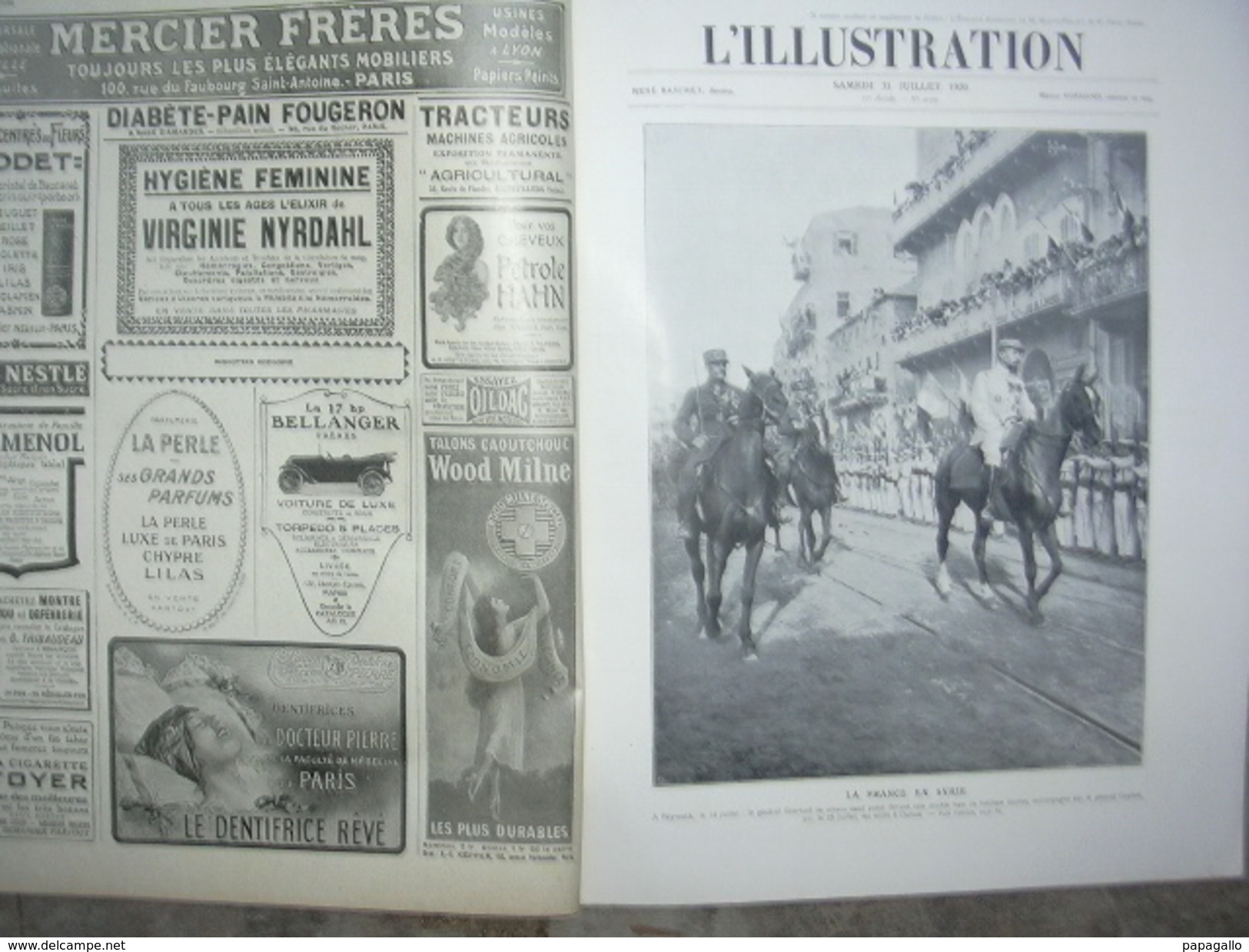 L’ILLUSTRATION 4039 BEYROUTH/ BOLCHEVISME/ POLOGNE RUSSIE/ MAROC/ PARIS 31 Juillet 1920 Complet Avec 10 Pages D'annonces - L'Illustration