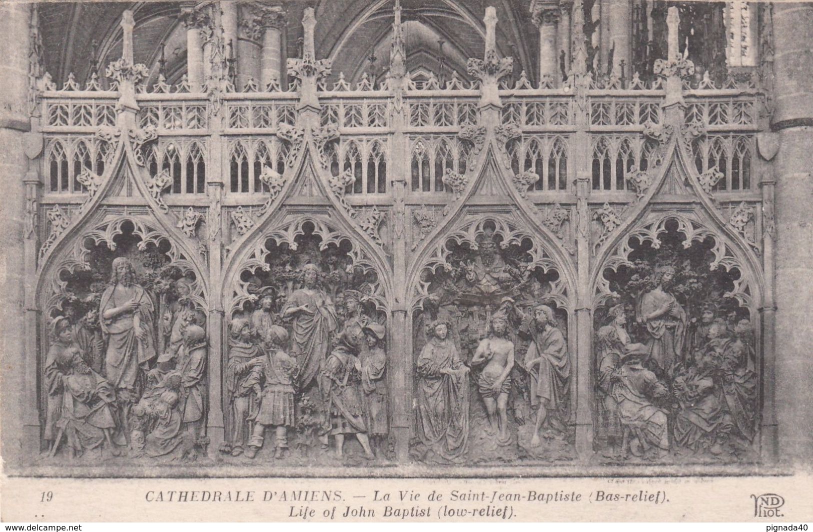 Cp , 80 , AMIENS , Cathédrale , La Vie De Saint-Jean-Baptiste (Bas-relief) - Amiens