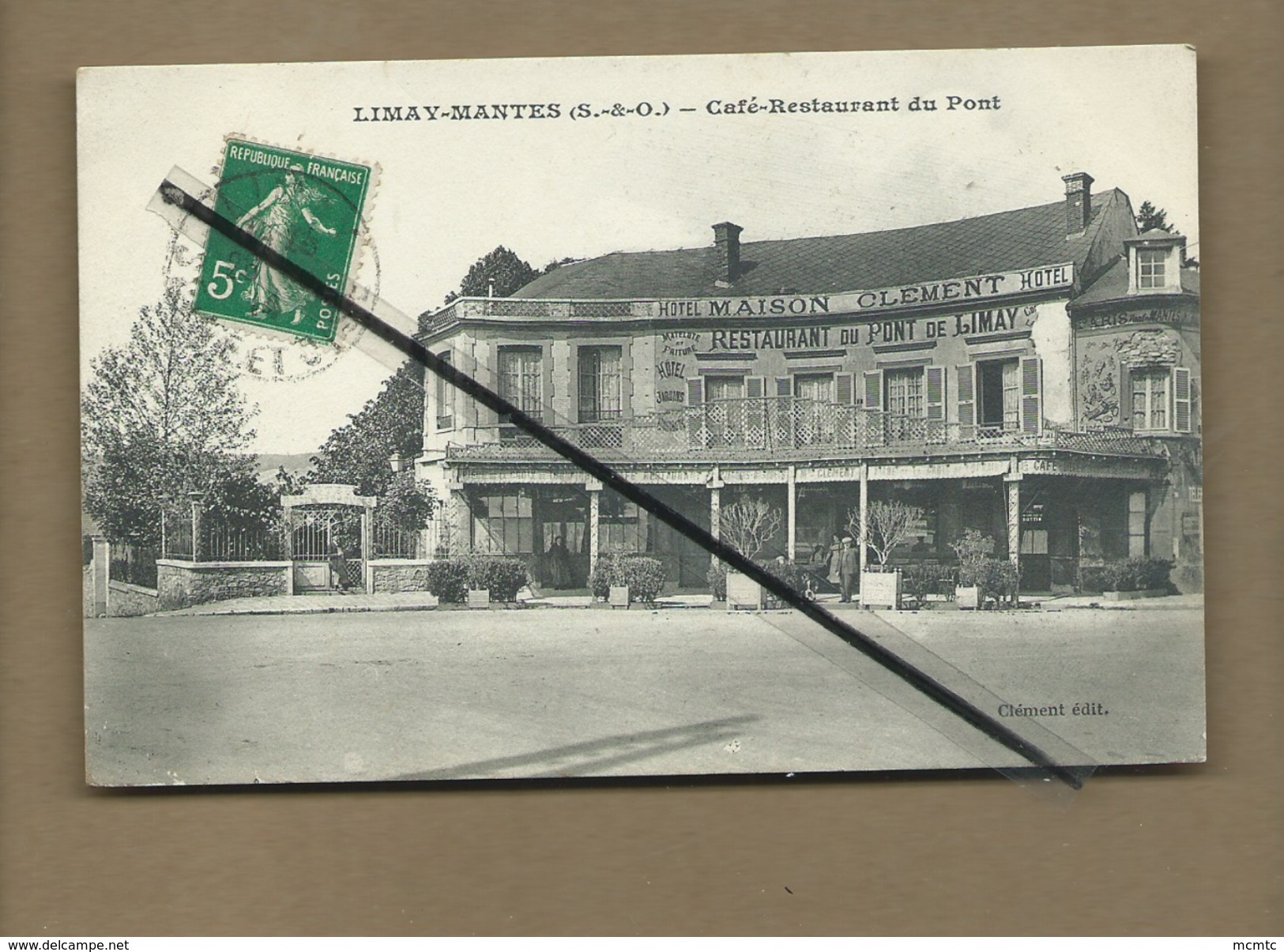 CPA - Limay Mantes -(S.-&-O.)  -  Café Restaurant Du Pont - Limay