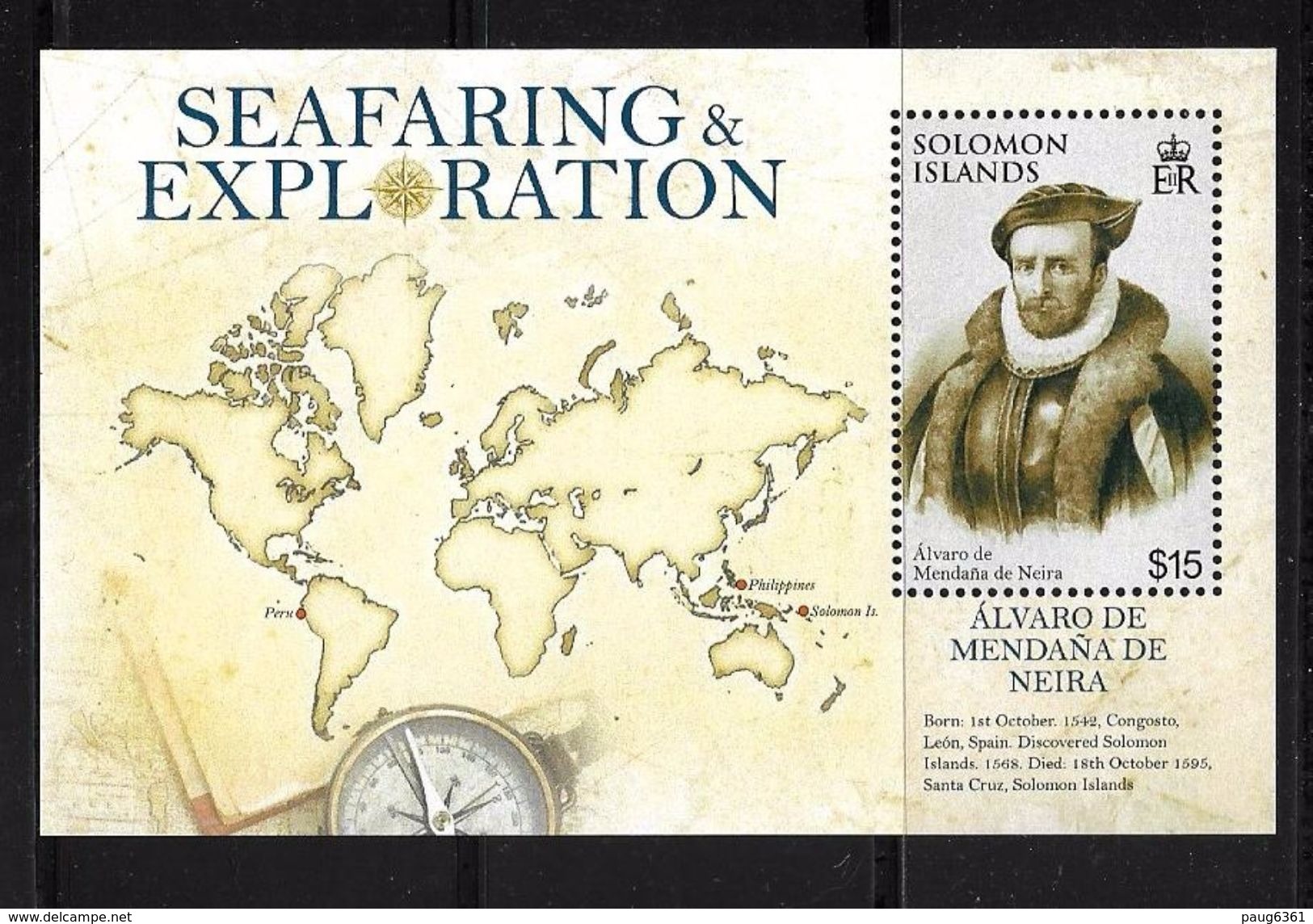 ILES SOLOMON 2009 NAVIGATEUR :ALVARO DE MENDANA DE NEIRA  YVERT N°B85  NEUF MNH** - Erforscher