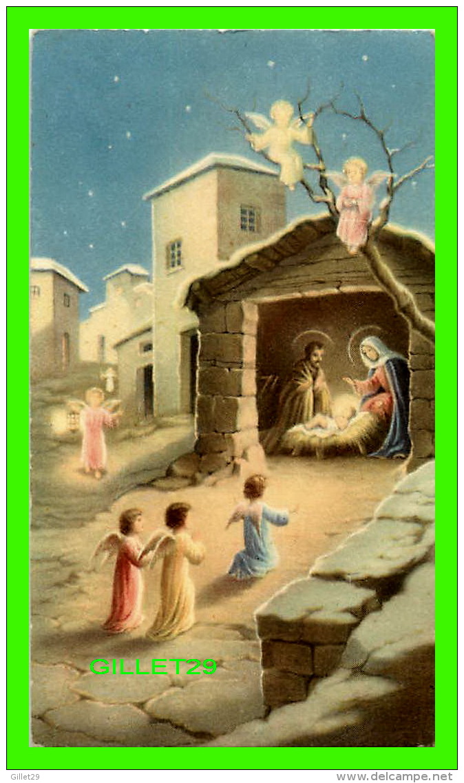 IMAGES PIEUSES - JÉSUS DANS LA CRÈCHE AVEC DES ANGES - CKgo No 69/4 - - Images Religieuses