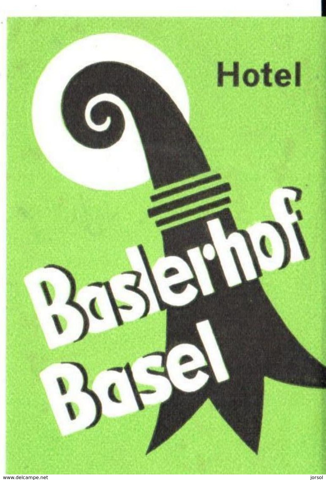 ,ETIQUETA DE HOTEL  -   HOTEL BASLERHOF  -BASEL (BASILEA)  SUIZA - Hotel Labels