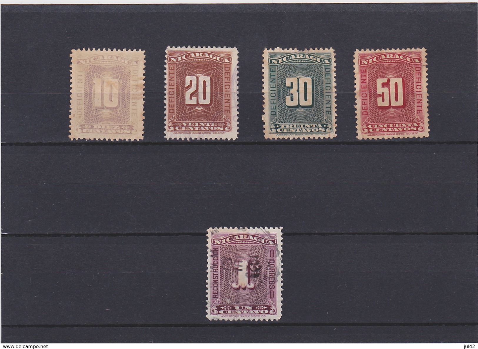 Scott Postage Due J42-J48 Mint And Used Missing J43-44 Yvert Taxe 28-34, Sauf 29-30         083 - Nicaragua