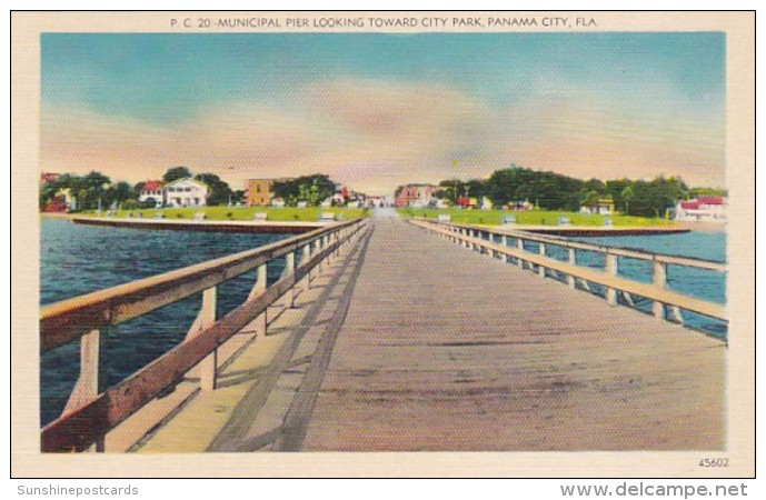 Florida Panama City Municipal Pier Looking Toward City Park - Panama City