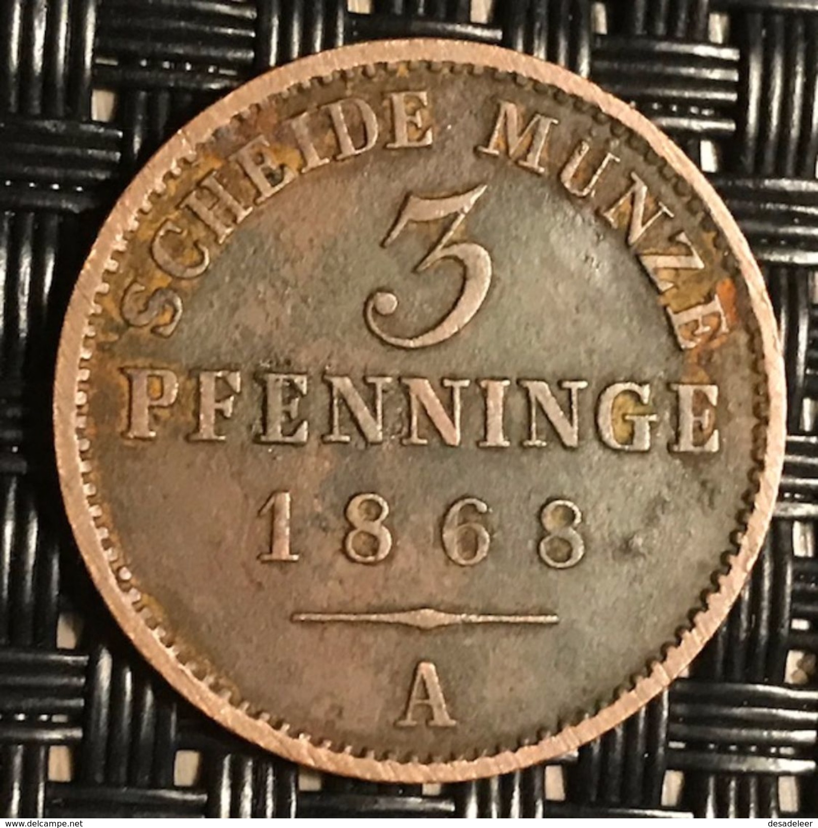 GERMANY - PRUSSIA - 3 PFENNIG 1868 - Taler Et Doppeltaler