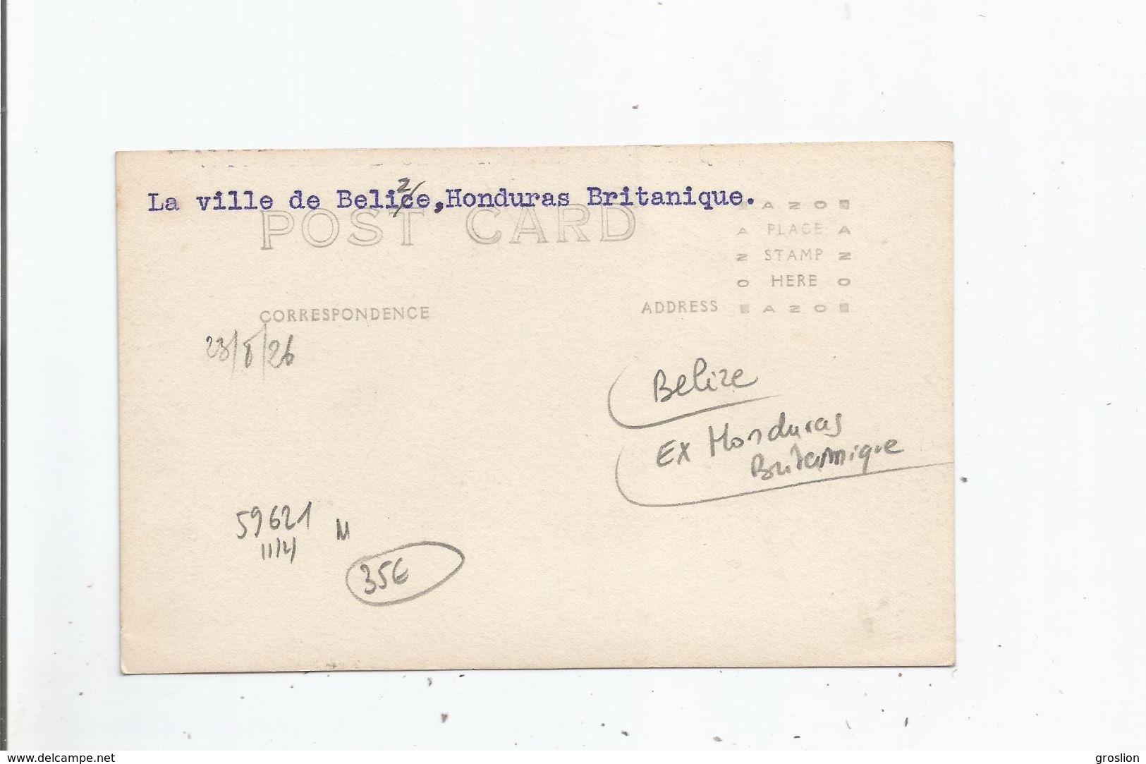 BELIZE (EX HONDURAS BRITANNIQUE) CARTE PHOTO AVEC PETITES EMBARCATIONS 1926 - Belize