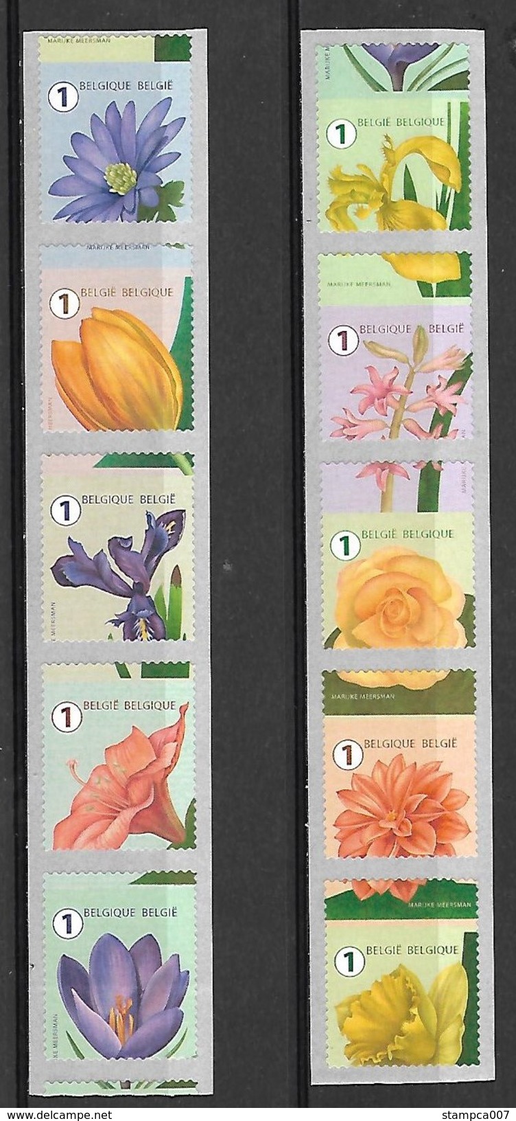 SPECTACULAIRE MISDRUK OCB Nr 4653/62 Rolzegel Rouleau Flora Flower Fleur Bloem Meersman MNH !!! - Autres & Non Classés