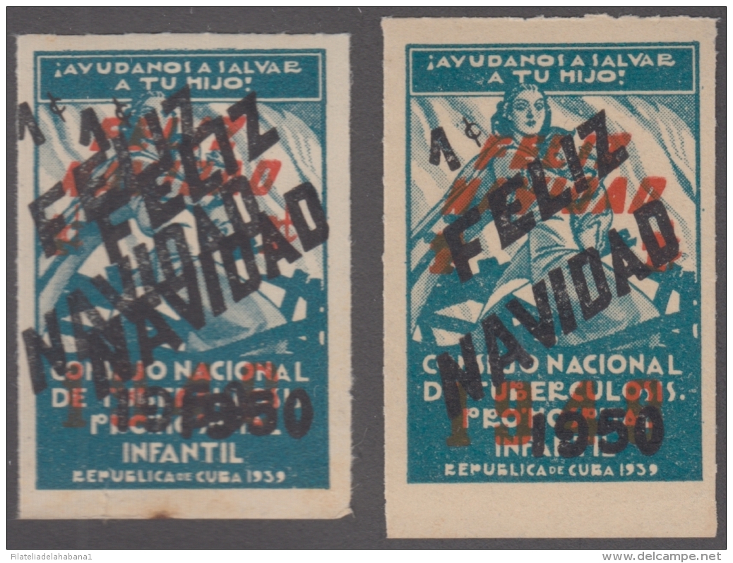 VI-283 CUBA CINDERELLA. 1950 S.1948 SURCHARGE. DOUBLE SURCHARGE. CONSEJO TUBERCULOSOS MEDICINA MEDICINE. - Liefdadigheid